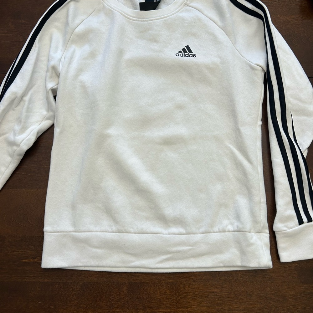 Adidas Cream Sweatshirt with Black Tag